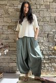 Inga Stretch Poplin Cotton Barrel Pant Khaki